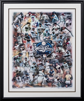 World Series MVPs Multi Signed Poster With 41 Signatures Including Gibson, Ford, Schmidt & Frank Robinson In 30x36 Framed Display (Beckett)